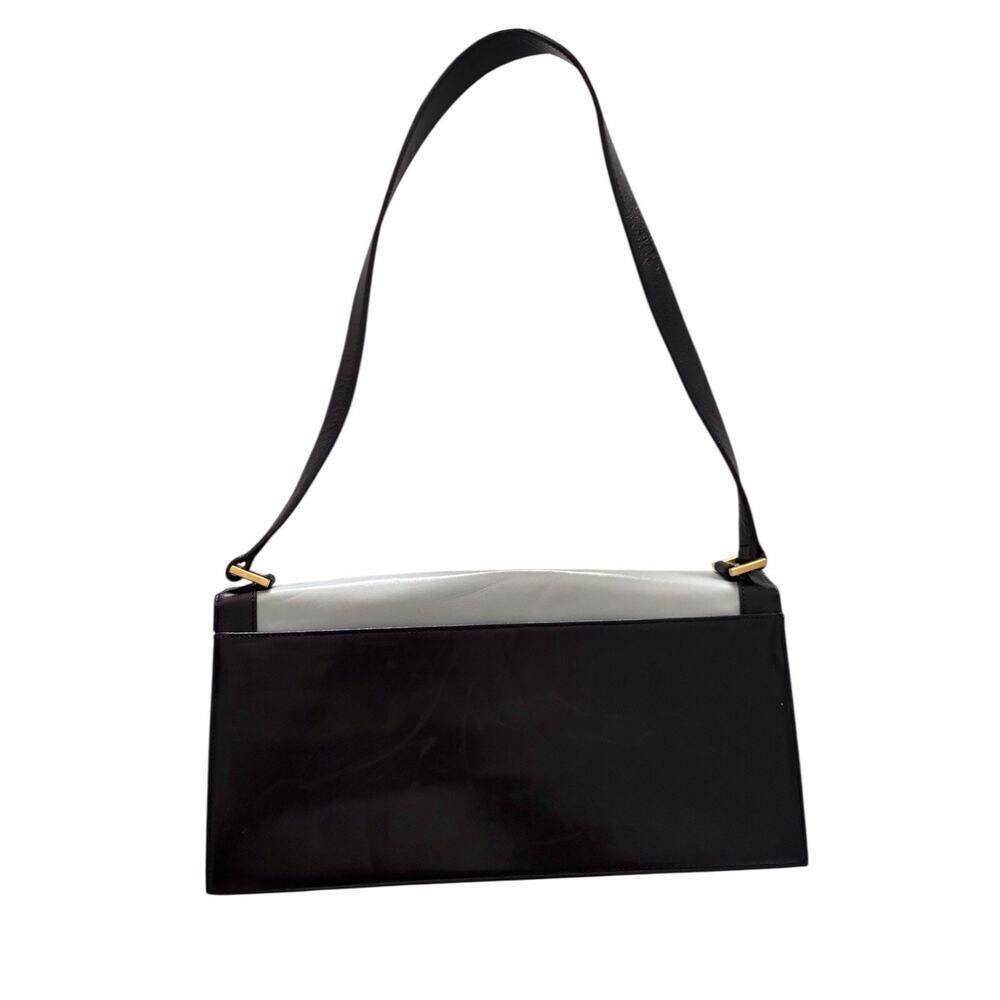 St. John Light Dark Blue Leather Shoulder Bag Gold Chain Link Vintage Designer - Picture 13 of 13